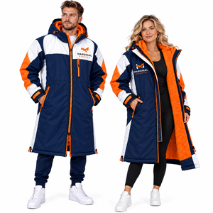 Personalized Waterproof Sherpa Change Robe Full Zip Hooded Windproof Long Surfing <b>Coat</b> Warm Outdoor Swim & Beach Wear - Product Image 6