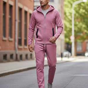 Mens Premium Tracksuit Set <b>Zip</b> Hoodie Sweatpants Custom Logo Private Label Clothing Manufacturer - Product Image 6