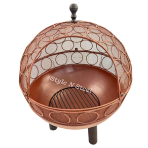 Brasero de Hierro con Diseño Circular y Pintura Resistente al Calor, Diseño Independiente, Calentador Exterior para Leña/Carbón - Product Image 1