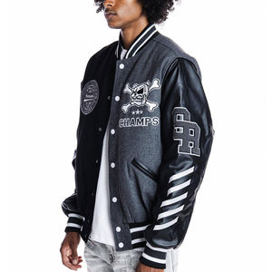 Chaqueta Universitaria Unisex al por Mayor, Chaqueta Varsity de Lona con Cuello Alto, Impermeable y Resistente al Viento, Proveedor de Logotipos Personalizados - Product Image 3