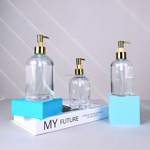 Bouteille ronde vide personnalisée en plastique pour animaux de compagnie 300ml 370ml 400ml 450ml 470ml 500ml Bouteille pompe lotion or transparente gros ventre - Product Image 3