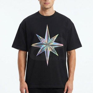 Camiseta con estampado reflectante de primera calidad para hombre, camiseta de algodón de manga corta, ropa de calle, ropa de moda ligera y cómoda para el día a día - Product Image 3
