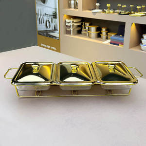 Premium Round Chafing Dish Stainless Steel <b>Buffet</b> Warmer with Glass Viewing Lid Ornate Pillar Food <b>Server</b> Hotel Catering - Product Image 5