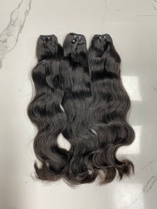 Vietnamien 32 pouces naturel ondulé Style brut non transformé vierge faisceaux de cheveux humains Machine Double trame tissage Extensions - Product Image 2