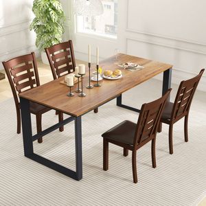 Set di 2 Sedie da Pranzo Moderne in Legno Massello Stile Nordico con Sedili Imbottiti per Caffè, Bar e Ristoranti - Product Image 2