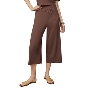 Culotte légère froissée 3/4 pour femme, pantalon de pyjama confortable pour femme - Product Image 1
