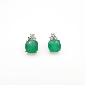 925 <b>Sterling</b> <b>Silver</b> Natural Green Onyx Pendant & <b>Earring</b> <b>Set</b> Rhodium Plated OEM ODM Fine Jewelry - Product Image 5