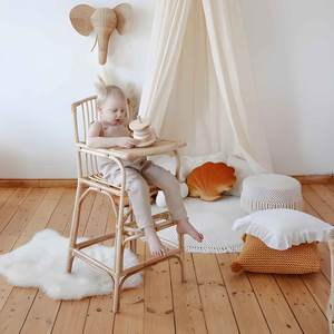 Chaise haute pour bébé, prix d'usine, mignon, classique, luxe, ravissant, en rotin, chaises d'alimentation pour bébés - Product Image 3