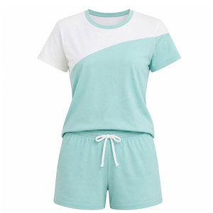Conjuntos de camiseta y pantalones cortos para mujer de alta calidad, diseño personalizado, nuevo, más vendido, conjunto de 2 piezas, algodón, conjuntos para mujer - Product Image 1