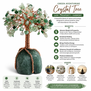 Arbre à Monnaie en Aventurine Verte Authentique Fait Main en Pierres Précieuses pour la Chance, la Prospérité, la Richesse et l'Énergie Positive (Vente en Gros) - Product Image 2