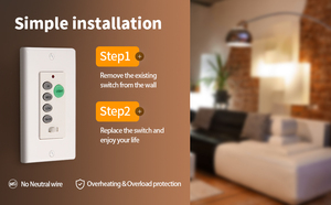 Phổ ABS quạt trần điều khiển từ xa tường chuyển đổi Kit với 6 thiết bị chuyển mạch 120V/220V Khả năng tương thích cho uc9050t người hâm mộ - Product Image 3