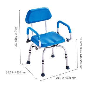 Sedia da Doccia Girevole Leggera con Braccioli Rotanti a 360 Gradi e Sedile Imbottito Antiscivolo per Vasca e Doccia - Product Image 2
