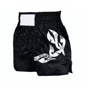 Shorts de MMA et BJJ personnalisés, sublimés, noirs, coupe courte, 100% polyester, unisexe, pour adultes, vêtements d'arts martiaux - Product Image 2