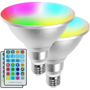 Bombilla LED Par38 Impermeable para Exteriores, 30W=100W, Temporizador, 1800LM, Blanco Cálido+Blanco Frío, RGBW, Foco con Cambio de Color - Product Image 1