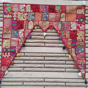 Cortina Banjara india ecológica bordada para colgar en la puerta, de algodón, hecha a mano, estilo vintage, patchwork, toran, decorativa, estilo gitano. - Product Image 5
