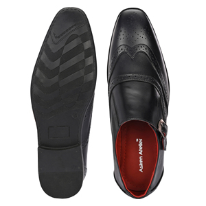 รองเท้าเดรสแบบ Monk Strap ของ Asken Atelier สำหรับผู้ชาย สีดำ หนังแท้ หัวแหลม ปิดด้วยหัวเข็มขัด สวมใส่สบาย กันลื่น เหมาะสำหรับงานแต่งงานและงานปาร์ตี้ทุกประเภท - Product Image 3