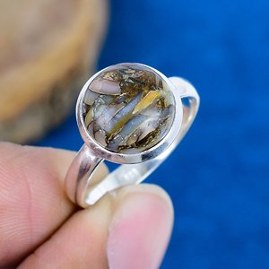 Natural White Shell Gemstone Round Shape Handmade <b>Ring</b> <b>925</b> Sterling <b>Silver</b> Finish - Product Image 1