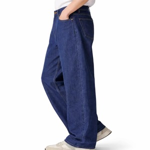Vaqueros de mezclilla índigo teñido a mano de 17 oz, 100% algodón, cintura alta, corte recto casual, selvedge bordado, vintage, invierno - Product Image 2