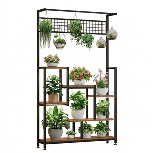 Support à plantes en métal robuste à 3 niveaux, étagère pliable en fer pour plantes d'intérieur et d'extérieur, pour jardin, balcon, salon, décoratif - Product Image 4