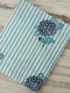 Tissu en coton 100% imprimé à la main style classique, tricoté à motifs floraux, pour la confection de robes, matériaux textiles vintage pour vêtements - Product Image 6