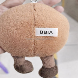 Porte-clés mousqueton personnalisé OEM avec logo, mignon, doux, durable, écologique, en peluche, souvenir, en forme de grain de café, promotionnel pour le café - Product Image 4