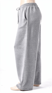 Custom Men's Baggy Cotton Fleece Sweatpants Wide Leg <b>Drawstring</b> <b>Trousers</b> Winter Warm Loose Fit Casual Streetwear Pants OEM - Product Image 4