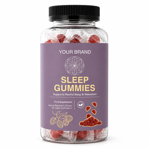 Gummies Sommeil Premium Mélange Botanique Naturel Texture Moelleuse Saveur Framboise Contenant Scellé Complément Alimentaire - Product Image 1