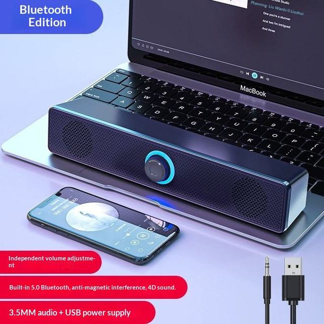 E3090 Wired Computer Speaker 2.0 Stereo Soundbar Dual Speaker USB Audio System for PC Laptop Desktop Home Office Music Gaming