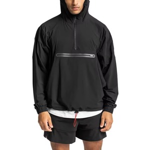 Chaqueta Cortavientos Reversible con Capucha y Cuello Alto para Hombre, Estilo Moderno, Lona Recubierta, Logotipo Frontal, Venta al Por Mayor, Mejor Calidad - Product Image 2