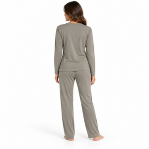Conjunto de Pijama de Forro Polar para Mujer, Manga Larga, Suave, Informal, Holgado, Dos Piezas, Ropa de Dormir, ODM OEM 5XL - Product Image 5