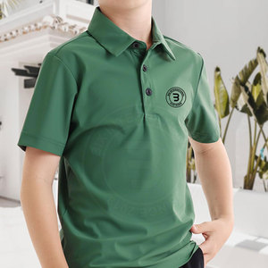 เสื้อโปโลกอล์ฟสำหรับวัยรุ่นฤดูร้อน เนื้อผ้าระบายอากาศได้ดี ผลิตจากผ้าสแปนเด็กซ์โพลีเอสเตอร์เนื้อนุ่ม เหมาะสำหรับกิจกรรมกลางแจ้ง - Product Image 5