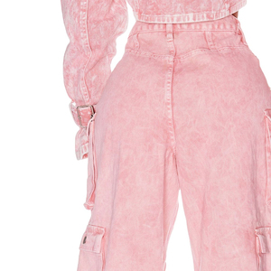 กางเกงคาร์โก้ผู้หญิง OEM ทรงหลวมสบาย ผลิตจากผ้าฝ้ายผสมที่ทนทาน พร้อมกระเป๋าอเนกประสงค์ เหมาะสำหรับสวมใส่ลำลองและกิจกรรมกลางแจ้ง - Product Image 4