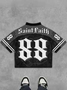 Vêtements de sport urbains unisexes surdimensionnés en jersey mesh pour usage quotidien, avec graphique ange et logo personnalisé, vente en gros USA - Product Image 6