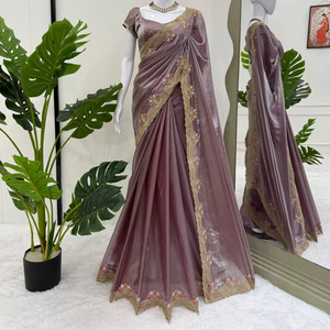 Diseñador Saree Elegance Redefinido Moderno Reversible Party Wear Saree en sombra llamativa con ricos detalles - Product Image 1