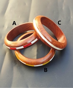 กำไลไม้ฝังลายไม้สุดหรูช่างฝีมือทำด้วยมือเครื่องประดับแฟชั่น - Product Image 6