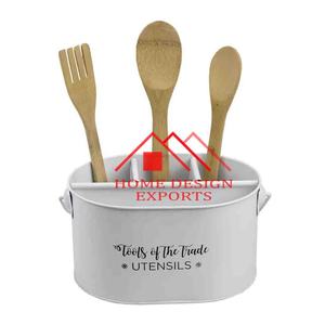 Caddy en métal galvanisé Couverts et ustensiles de cuisine Support pour vaisselle de table pour fêtes Fermes Exportations - Product Image 2
