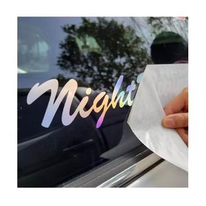 Promotional Holographic Transfer Vinyl Stickers Waterproof UV Protected Holo Car <b>Window</b> <b>Decals</b> Custom Logo Windshield Lettering - Product Image 1