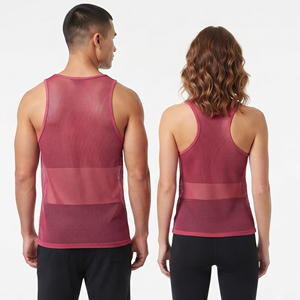 Débardeur en maille transparente de qualité supérieure 100% polyester, débardeur en maille transparente pour homme et femme, sans manches, séchage rapide, léger, gilet de sport - Product Image 2