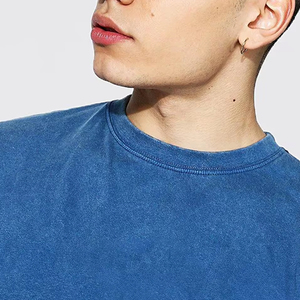 T-shirts pour hommes à épaules tombantes surdimensionnés, unis, 100% coton, poids lourd, style streetwear, coupe ample - Product Image 4