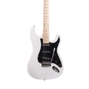 Chitarra Elettrica ST Elegante con Battipenna Bianco, Schema Cromatico Bianco e Nero - Product Image 6
