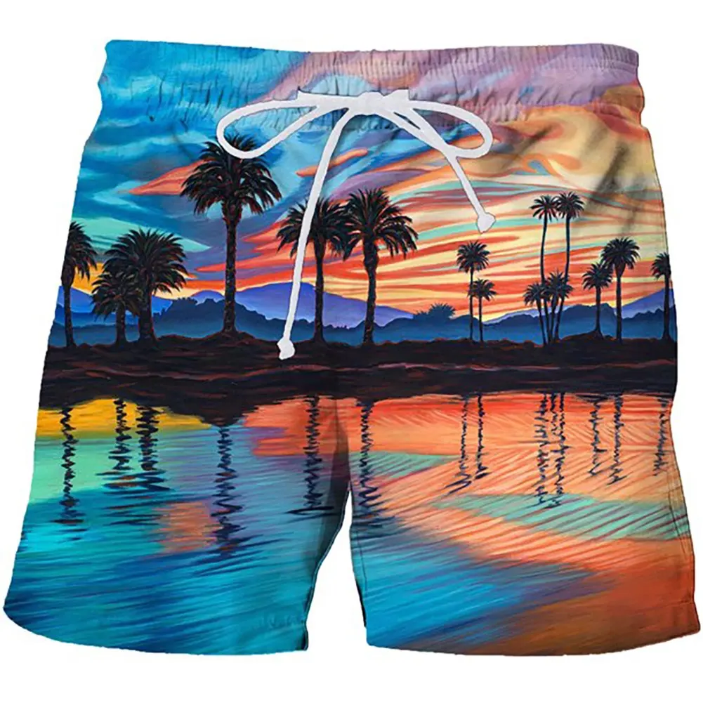 Pantaloncini da surf Strech a 4 vie all'ingrosso stampa personalizzata Logo pantaloncini da spiaggia da surf impermeabili ad asciugatura rapida per uomo