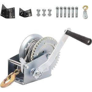 Treuil manuel robuste de 1200 lb avec câble en acier de 33 pieds et cliquet bidirectionnel pour remorque de bateau et VTT/UTV - Product Image 1