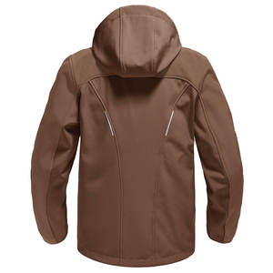 Chaqueta de lona softshell para hombre, estilo urbano, OEM ODM, fabricada en Pakistán, cuello alto, reversible, impermeable, con capucha y logotipo frontal. - Product Image 2