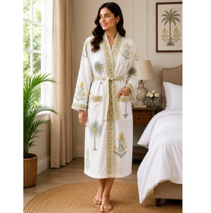 Bata de Baño Estilo Kimono de Algodón, Manga Larga, Tejido Waffle, Estampada, para Hoteles de Lujo, Spas, Resorts, Hogar, Salón y Baño - Product Image 2