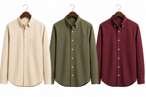 Camisas de Vestir para Hombre, de Color Sólido, Manga Larga, Cuello Clásico, Antiarrugas, Popelina Formal, Poliéster, Impresión Digital, ODM, Primavera - Product Image 3