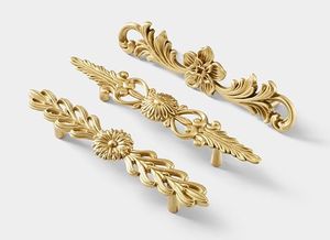 Poignées de meuble en laiton doré, poignées décoratives pour portes de meubles, poignées de tiroir de luxe pour armoire, ensemble de quincaillerie de cuisine moderne - Product Image 2
