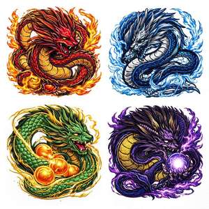 <b>Custom</b> <b>Velcro</b> Embroidered <b>Patch</b> Set Hook and Loop Fantasy Animal Badge Applique for Jackets Backpacks Caps Bags and Outdoor Wear - Product Image 5