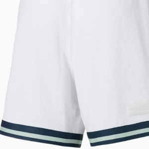 Shorts de basket-ball pour hommes, coupe ample, en toile, logo personnalisé, ourlet inférieur, séchage rapide et respirant, fermeture à cordon de serrage - Product Image 4