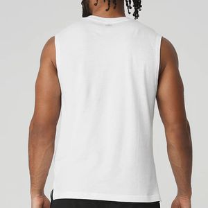 <b>Men</b> <b>White</b> Sleeveless <b>Vest</b> Crew Neck Solid Color Breathable Regular Fit Tank Top All Seasons Apparel - Product Image 2