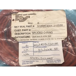6 Bay <b>Seal</b> SOR63.400X.210S50 Spliced O-Ring - Trusted Global Legacy Semiconductor Equipment and Parts at - Product Image 3